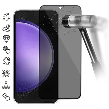 Samsung Galaxy S24 FE Privacy Full Cover Panzerglas - 9H - Schwarz Rand