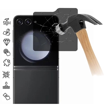 Samsung Galaxy Z Flip6/Z Flip7 FE Privacy Full Cover Panzerglas - 9H - Schwarz Rand