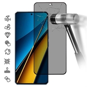 Xiaomi Poco X6 Pro Privacy Full Cover Panzerglas - 9H - Schwarz Rand