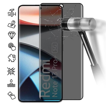 Xiaomi Redmi Note 13 Pro+ Privacy Full Cover Panzerglas - 9H - Schwarz Rand