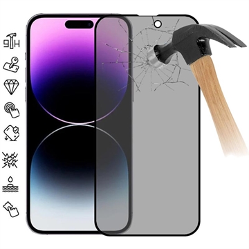 iPhone 16 Plus Privacy Full Cover Panzerglas - 9H - Schwarz Rand