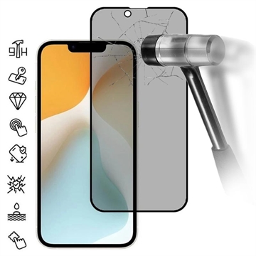 iPhone 16e Privacy Full Cover Panzerglas - Schwarz Rand