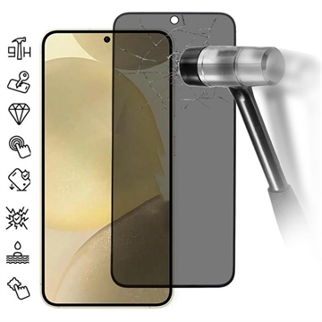 Samsung Galaxy S25 Privatsphäre Panzerglas - Unterstützung Fingerabdruck entsperren - Schwarzer Rand