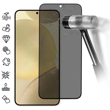 Samsung Galaxy S25+ Privatsphäre Panzerglas - Unterstützung Fingerabdruck entsperren - schwarz Rand
