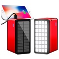 Psooo 100000mAh Solar Powerbank - 4xUSB - Rot