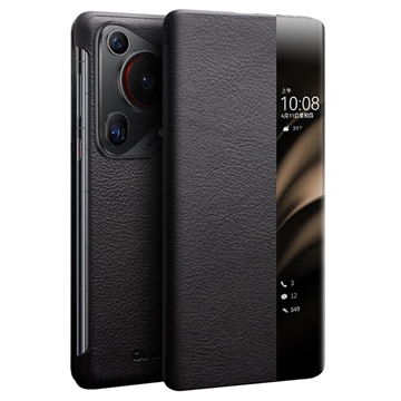 Huawei Pura 70 Ultra Qialino Smart View Leder Flip Hülle - Klassisch - Schwarz