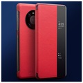 Qialino Smart View Huawei Mate 40 Pro Leder Flip Case - Rot