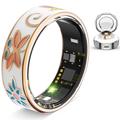 R18 Eleganter Emaille Smart Ring - Größe: 21.4mm - Bunt