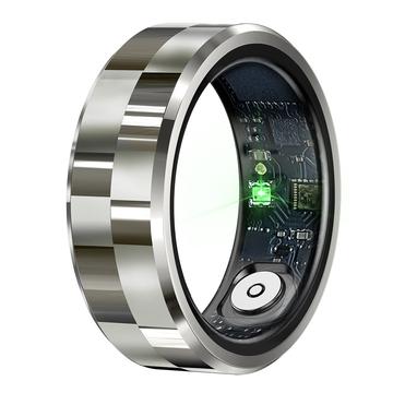 R9 Premium-Edelstahl-Smart-Ring mit Ladeetui - Größe: 8/18.1mm
