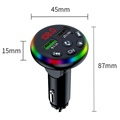 RGB LED Bluetooth FM Transmitter / Kfz-Ladegerät F13 mit 2x USB