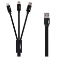 Remax Kerolla 3-in-1 microUSB / Lightning / USB-C Kabel