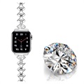 Strassstein Fächerförmiges Apple Watch 7/SE/6/5/4/3/2/1 Armband - 45mm/44mm/42mm - Silber