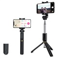 Rock Selfie Stick Tripod Ständer mit Bluetooth Fernbedienung - Schwarz