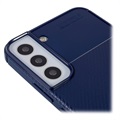 Saii Karbonfaser Samsung Galaxy S22 5G TPU Hülle - Blau