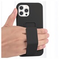 Saii iPhone 13 Pro Silikonhülle mit Handschlaufe - Schwarz