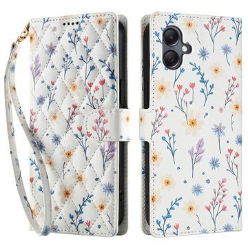 Samsung Galaxy A07 4G Rhombisches Blumen Wallet Hülle