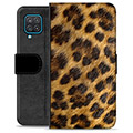 Samsung Galaxy A12 Premium Schutzhülle mit Geldbörse - Leopard