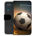 Samsung Galaxy A12 Premium Schutzhülle mit Geldbörse - Fußball
