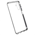 Samsung Galaxy A13 5G Magnetisches Cover mit Panzerglas - Silber
