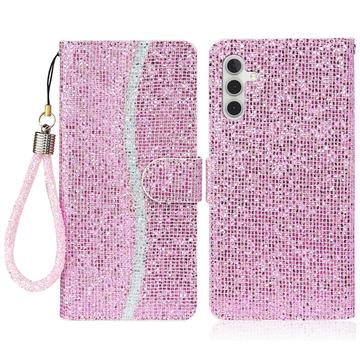 Samsung Galaxy A16 Stilvolle Glitzer Wallet Hülle - Rosa