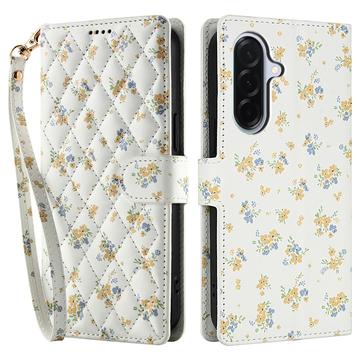 Samsung Galaxy A17/A26 Rhombisches Blumen Wallet Hülle