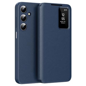 Samsung Galaxy A17 Smart Clear View Flip Hülle mit Kartenschlitz - Saphir