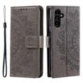 Samsung Galaxy A26 Mandala Serie Wallet Hülle - Grau