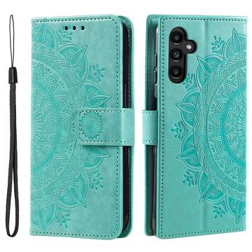 Samsung Galaxy A36 Mandala Serie Wallet Hülle - Grün