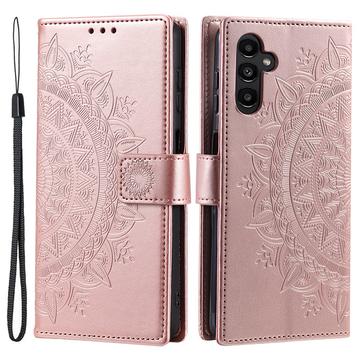 Samsung Galaxy A36 Mandala Serie Wallet Hülle - Roségold