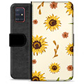 Samsung Galaxy A51 Premium Schutzhülle mit Geldbörse - Sonnenblume
