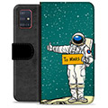 Samsung Galaxy A51 Premium Schutzhülle mit Geldbörse - Mars Astronaut