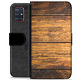 Samsung Galaxy A51 Premium Schutzhülle mit Geldbörse - Holz