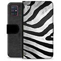 Samsung Galaxy A51 Premium Schutzhülle mit Geldbörse - Zebra