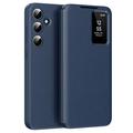 Samsung Galaxy A55 Smart Clear View Flip Hülle mit Kartenschlitz - Saphir