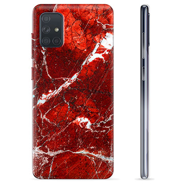 Samsung Galaxy A71 TPU Hülle - Roter Marmor