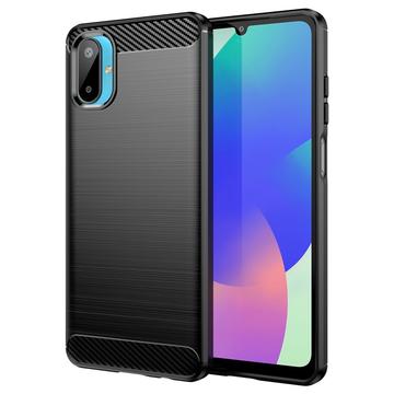Samsung Galaxy M06/F06 5G Gebürstete TPU Hülle - Karbonfaser - Schwarz