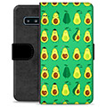 Samsung Galaxy S10+ Premium Schutzhülle mit Geldbörse - Avocado Muster