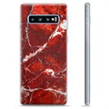 Samsung Galaxy S10+ TPU Hülle - Roter Marmor