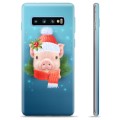 Samsung Galaxy S10+ TPU Hülle - Winter Schweinchen