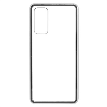 Samsung Galaxy S20 FE Magnetisches Cover mit Panzerglas - Silber