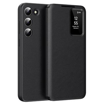 Samsung Galaxy S22+ 5G Smart Clear View Flip Hülle mit Kartenschlitz - Schwarz