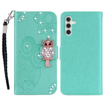 Samsung Galaxy S24 FE Eule Strass Wallet Hülle - Zyan
