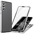 iPhone 14 Plus Magnetisches Hülle mit Panzerglas - 9H - Silber