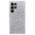 Samsung Galaxy S24 Ultra Glitter Flakes TPU Hülle - Silber