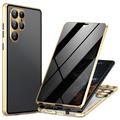 Samsung Galaxy S24 Ultra Magnetisches Cover mit Panzerglas - 9H - Privat - Gold