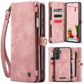 Samsung Galaxy S25 Caseme 008 2-in-1 Multifunktions Wallet Hülle - Rosa