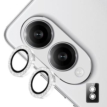 Samsung Galaxy S25 Edge Hat Prince Glitter Kameraobjektiv Panzerglas - 9H - Silber