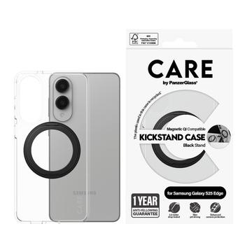 Samsung Galaxy S25 Edge PanzerGlass Care Kickstand Hülle - MagSafe Kompatibel - Durchsichtig / Schwarz