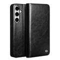 Samsung Galaxy S25 FE Qialino Classic Lederhülle mit Geldbörse - Schwarz