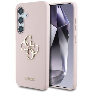 Samsung Galaxy S25 Guess Big 4G Logo Bottom Script Silikonhülle - rosa